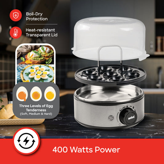 Sanford 7 Egg Boiler with Stainless Steel Bowl and Timer Function | SF5755FS BS - buysanford