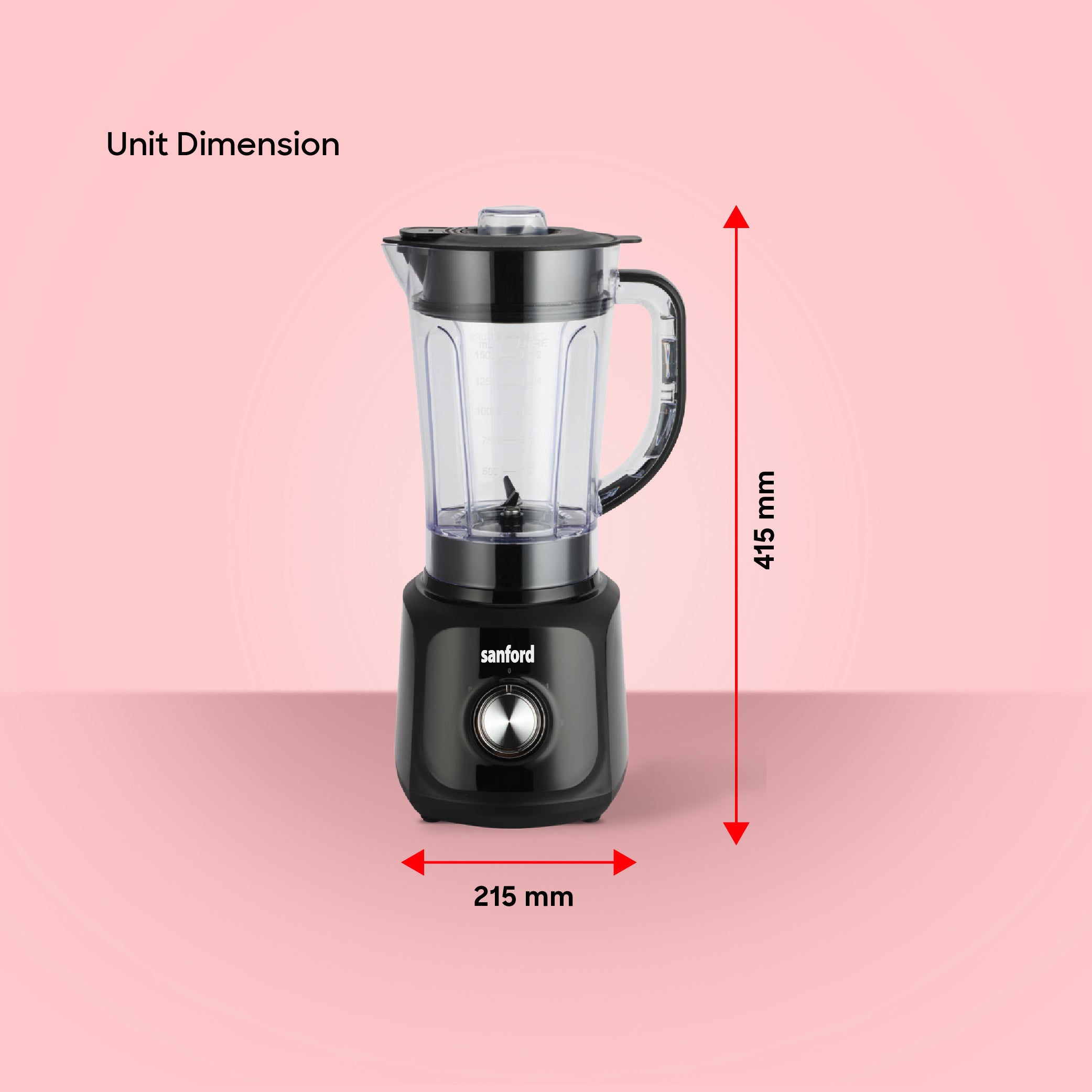 Sanford Heavy-Duty 2-in-1 Blender & Grinder | 1.5L Jar | 50g Mill | 600W Motor | SS Blades | 2-Speed Pulse | Splash-Proof Lid - buysanford