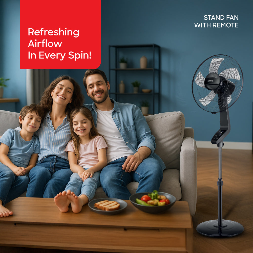 Sanford 16 inch 5 blade Smart Wifi Controlled Stand Fan | SF905SFN - buysanford