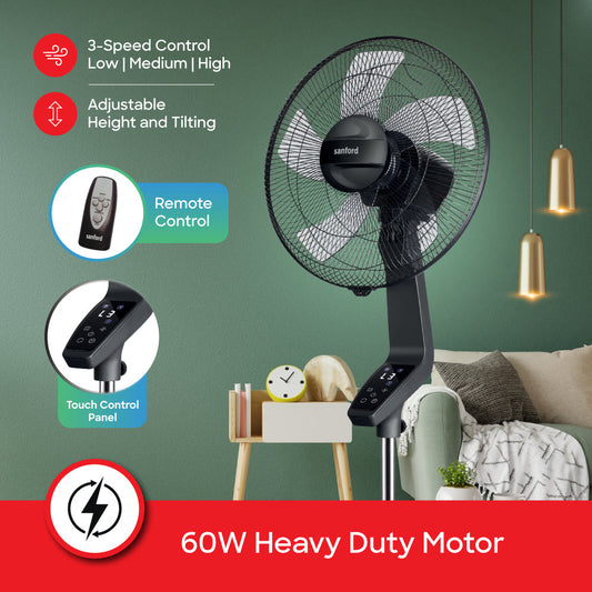 Sanford 16 inch 5 blade Smart Wifi Controlled Stand Fan | SF905SFN - buysanford