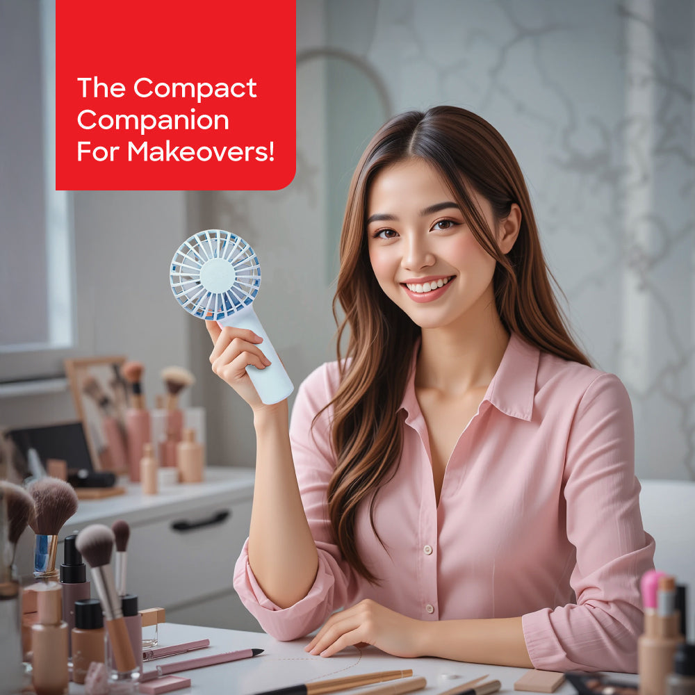 Sanford Portable Mini Fan | 5500 RPM Brushless Motor | 3 Speeds | USB Type-C | 600mAh Battery | LED Indicator | ABS Body - buysanford