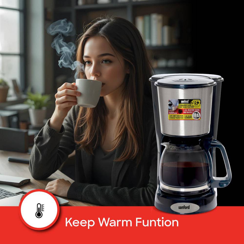 Sanford 12-Cup Coffee Maker |SF1394CM - SANFORD MIDDLE EAST DWC L.L.C