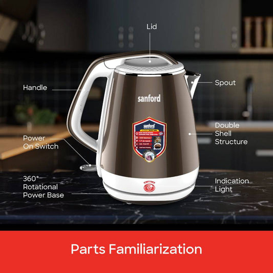 Sanford  1.7 L Double Layer Cordless Electric Kettle | SF3364EK - SANFORD MIDDLE EAST DWC L.L.C