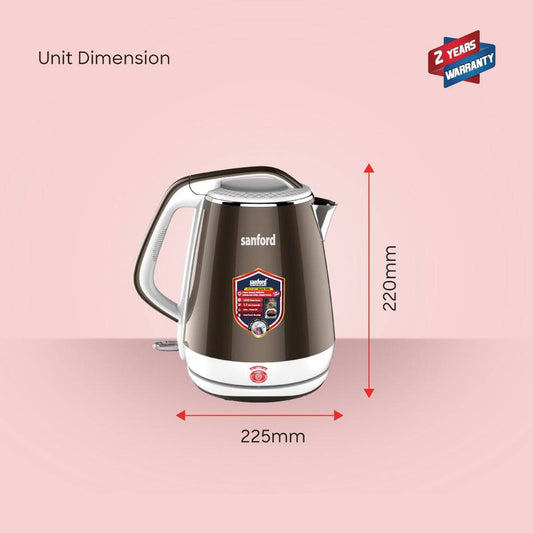 Sanford  1.7 L Double Layer Cordless Electric Kettle | SF3364EK - SANFORD MIDDLE EAST DWC L.L.C