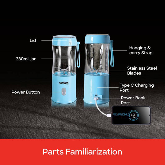 SF6810BR-380ML Rechargeable Blender - SANFORD MIDDLE EAST DWC L.L.C