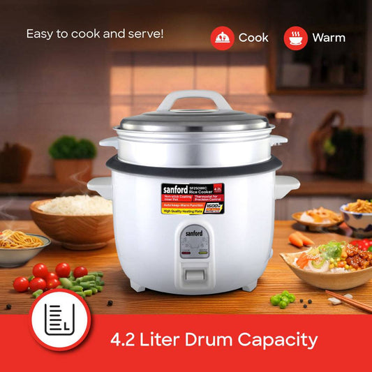 Sanford 4.2L Electric Rice Cooker With Steamer | SF2508RC - SANFORD MIDDLE EAST DWC L.L.C